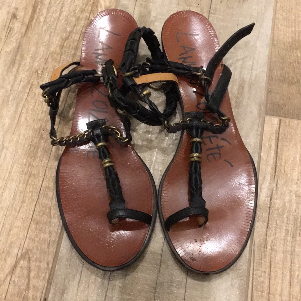 Lanvin suede and leather sandals